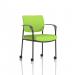 Brunswick Deluxe Black Frame Bespoke Colour Back And Seat Myrrh Green With Arms With Castors KCUP2108