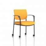 Brunswick Deluxe Black Frame Bespoke Colour Back And Seat Senna Yellow With Arms With Castors KCUP2109