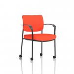 Brunswick Deluxe Black Frame Bespoke Colour Back And Seat Tabasco Orange With Arms With Castors KCUP2111