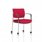 Brunswick Deluxe Chrome Frame Bespoke Colour Back And Seat Bergamot Cherry With Arms With Castors KCUP2113