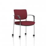 Brunswick Deluxe Chrome Frame Bespoke Colour Back And Seat Ginseng Chilli With Arms With Castors KCUP2114