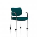 Brunswick Deluxe Chrome Frame Bespoke Colour Back And Seat Maringa Teal With Arms With Castors KCUP2115