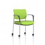 Brunswick Deluxe Chrome Frame Bespoke Colour Back And Seat Myrrh Green With Arms With Castors KCUP2116