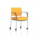 Brunswick Deluxe Chrome Frame Bespoke Colour Back And Seat Senna Yellow With Arms With Castors KCUP2117