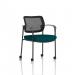 Brunswick Deluxe Mesh Back Black Frame Bespoke Colour Seat Maringa Teal With Arms With Castors KCUP2123