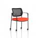 Brunswick Deluxe Mesh Back Black Frame Bespoke Colour Seat Tabasco Orange With Arms With Castors KCUP2127