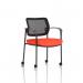 Brunswick Deluxe With Arms Black Frame With Castors Mesh Back Bespoke Colour Seat Tabasco Orange KCUP2127