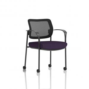 Brunswick Deluxe With Arms Black Frame With Castors Mesh Back Bespoke