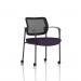 Brunswick Deluxe With Arms Black Frame With Castors Mesh Back Bespoke Colour Seat Tansy Purple KCUP2128