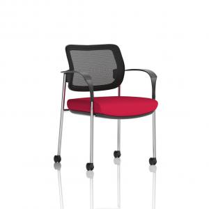 Brunswick Deluxe With Arms Chrome Frame With Castors Mesh Back Bespoke