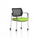 Brunswick Deluxe Mesh Back Chrome Frame Bespoke Colour Seat Myrrh Green With Arms With Castors KCUP2132