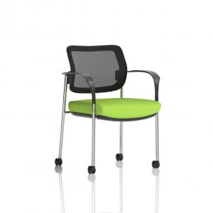 Brunswick Deluxe With Arms Chrome Frame With Castors Mesh Back Bespoke