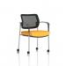 Brunswick Deluxe With Arms Chrome Frame With Castors Mesh Back Bespoke Colour Seat Senna Yellow KCUP2133