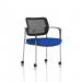 Brunswick Deluxe Mesh Back Chrome Frame Bespoke Colour Seat Stevia Blue With Arms With Castors KCUP2134