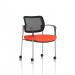 Brunswick Deluxe Mesh Back Chrome Frame Bespoke Colour Seat Tabasco Orange With Arms With Castors KCUP2135