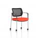 Brunswick Deluxe With Arms Chrome Frame With Castors Mesh Back Bespoke Colour Seat Tabasco Orange KCUP2135