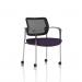 Brunswick Deluxe With Arms Chrome Frame With Castors Mesh Back Bespoke Colour Seat Tansy Purple KCUP2136