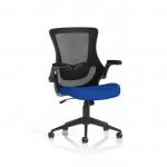Orbit Black Mesh Back Chair Bespoke Colour Seat Stevia Blue KCUP2139