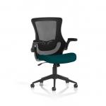 Orbit Black Mesh Back Chair Bespoke Colour Seat Maringa Teal KCUP2143