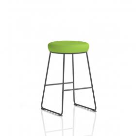 Turin Stool Black Frame Bespoke Colour Myrrh Green Seat Pad KCUP2148