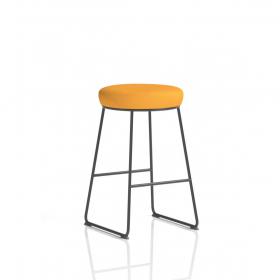 Turin Stool Black Frame Bespoke Colour Senna Yellow Seat Pad KCUP2149