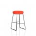 Turin Stool Black Frame Bespoke Colour Tabasco Orange Seat Pad KCUP2151