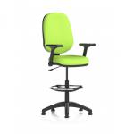 Eclipse Plus I Lever Task Operator Chair High Rise Draughtsman Kit With Height Adjustable And Folding Arms Bespoke Colour Back And Seat Myrrh Green KCUP2156