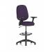 Eclipse Plus I Lever Task Operator Chair High Rise Draughtsman Kit With Height Adjustable And Folding Arms Bespoke Colour Back And Seat Tansy Purple KCUP2160