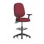 Eclipse Plus II Lever Task Operator Chair High Rise Draughtsman Kit Height Adjustable And Folding Arms Bespoke Colour Back And Seat Ginseng Chilli KCUP2194