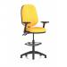 Eclipse Plus II Lever Task Operator Chair High Rise Draughtsman Kit With Height Adjustable And Folding Arms Bespoke Colour Back And Seat Senna Yellow KCUP2197