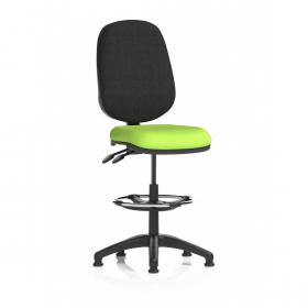 Eclipse Plus II Lever Task Operator Chair With High Rise Draughtsman Kit Bespoke Colour Seat Myrrh Green KCUP2204