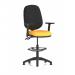 Eclipse Plus II Lever Task Operator Chair With High Rise Draughtsman Kit With Height Adjustable Arms Bespoke Colour Seat Senna Yellow KCUP2213