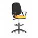Eclipse Plus II Lever Task Operator Chair With High Rise Draughtsman Kit With Loop Arms Bespoke Colour Seat Senna Yellow KCUP2221