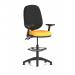 Eclipse Plus II Lever Task Operator Chair With High Rise Draughtsman Kit With Height Adjustable And Folding Arms Bespoke Colour Seat Senna Yellow KCUP2229