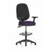 Eclipse Plus II Lever Task Operator Chair With High Rise Draughtsman Kit With Height Adjustable And Folding Arms Bespoke Colour Seat Tansy Purple KCUP2232