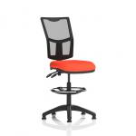 Eclipse Plus II Lever Task Operator Chair Mesh Back With High Rise Draughtsman Kit Bespoke Colour Seat Tabasco Orange KCUP2239