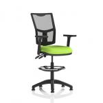 Eclipse Plus II Lever Task Operator Chair Mesh Back With High Rise Draughtsman Kit With Height Adjustable Arms Bespoke Colour Seat Myrrh Green KCUP2244