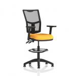 Eclipse Plus II Lever Task Operator Chair Mesh Back With High Rise Draughtsman Kit With Height Adjustable Arms Bespoke Colour Seat Senna Yellow KCUP2245