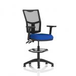 Eclipse Plus II Lever Task Operator Chair Mesh Back With High Rise Draughtsman Kit With Height Adjustable Arms Bespoke Colour Seat Stevia Blue KCUP2246
