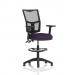 Eclipse Plus II Lever Task Operator Chair Mesh Back With High Rise Draughtsman Kit With Height Adjustable Arms Bespoke Colour Seat Tansy Purple KCUP2248