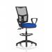 Eclipse Plus II Lever Task Operator Chair Mesh Back With High Rise Draughtsman Kit With Loop Arms Bespoke Colour Seat Stevia Blue KCUP2254