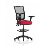 Eclipse Plus II Lever Task Operator Chair Mesh Back High Rise Draughtsman Kit Height Adjustable And Folding Arms Bespoke Colour Seat Bergamot Cherry KCUP2257