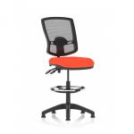 Eclipse Plus II Lever Task Operator Chair Deluxe Mesh Back With High Rise Draughtsman Kit Bespoke Colour Seat Tabasco Orange KCUP2271