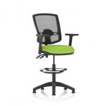 Eclipse Plus II Lever Task Operator Chair Deluxe Mesh Back With High Rise Draughtsman Kit With Height Adjustable Arms Bespoke Colour Seat Myrrh Green KCUP2276