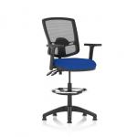 Eclipse Plus II Lever Task Operator Chair Deluxe Mesh Back With High Rise Draughtsman Kit With Height Adjustable Arms Bespoke Colour Seat Stevia Blue KCUP2278
