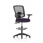 Eclipse Plus II Lever Task Operator Chair Deluxe Mesh Back High Rise Draughtsman Kit Height Adjustable And Folding Arms Bespoke Seat Tansy Purple KCUP2296