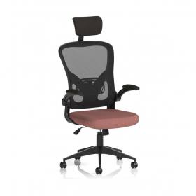 Ace Executive Mesh Chair With Folding Arms Bespoke Colour Seat Rivet Forge KCUP2369