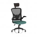 Ace Executive Mesh Chair With Folding Arms Bespoke Colour Seat Quest Kelp KCUP2374