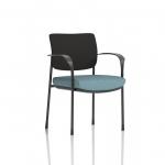 Brunswick Deluxe With Arms Black Frame Black Fabric Back Bespoke Colour Seat Rivet Quench KCUP2455