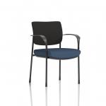 Brunswick Deluxe With Arms Black Frame Black Fabric Back Bespoke Colour Seat Quest Whelk KCUP2464